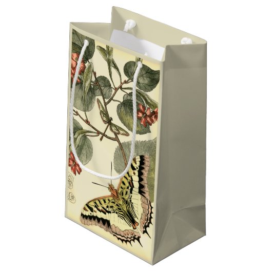 Boter en dragonfly met rode bloemen klein cadeauzakje (Achterkant Gekanteld)