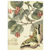 Boter en dragonfly met rode bloemen klembord (Achterkant)