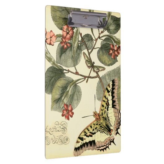 Boter en dragonfly met rode bloemen klembord (Rechts)