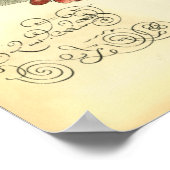 Boter en dragonfly met rode bloemen poster (Hoek)