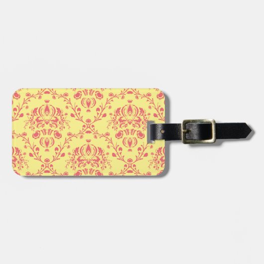 Boter en veenbes Damask Bagagelabel (Voorkant horizontaal)