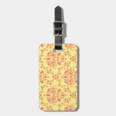 Boter en veenbes Damask Bagagelabel (Voorkant verticaal)