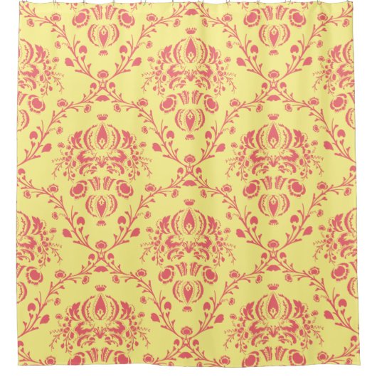 Boter en veenbes Damask Douchegordijn (Voorkant)