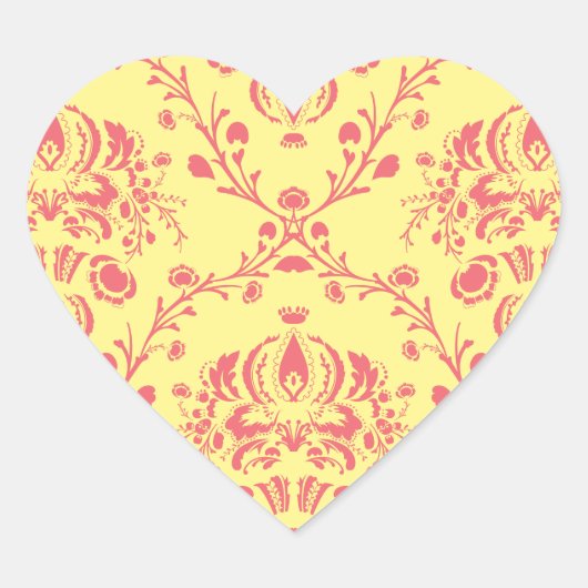Boter en veenbes Damask Hart Sticker (Voorkant)