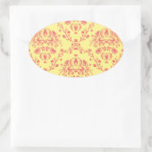 Boter en veenbes Damask Ovale Sticker (Tas)