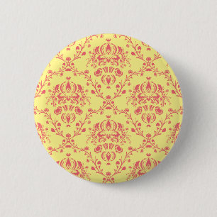 Boter en veenbes Damask Ronde Button 5,7 Cm