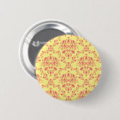 Boter en veenbes Damask Ronde Button 5,7 Cm (Voorkant /achterkant)