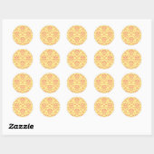 Boter en veenbes Damask Ronde Sticker (Vel)