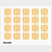 Boter en veenbes Damask Vierkante Sticker (Vel)