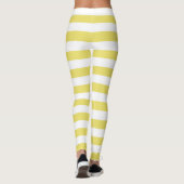 Boter en witte kleur horizontaal gestreept leggings (Achterkant)