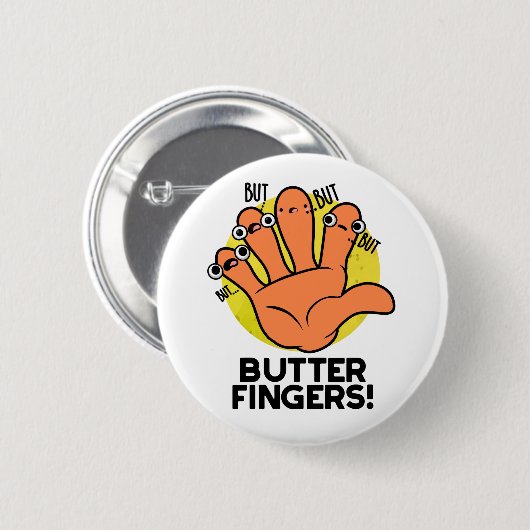 Boter Fingers Funny Anatomy Pun Ronde Button 5,7 Cm (Voorkant /achterkant)