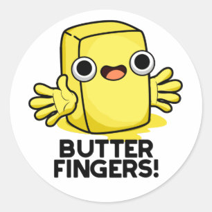 Boter Fingers Funny Butter Food Pun Ronde Sticker
