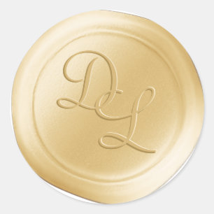 Boter Geel 2 Letter Monogram Wax Seal Stickers