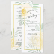 Boter Geel Aquarel Rozen Elegante Trouwfeest