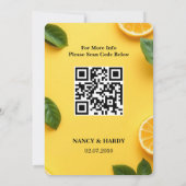Boter Geel Citrus Bruiloft Save The Date (Achterkant)