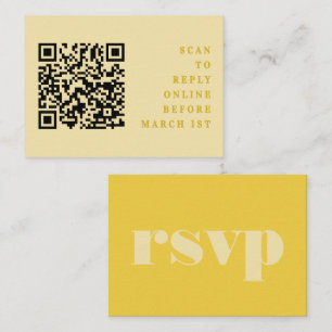 Boter Geel Eenvoudige Huwelijk QR Code RSVP Informatiekaartje