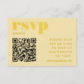 Boter Geel Eenvoudige Huwelijk QR Code RSVP Informatiekaartje (Voorkant)