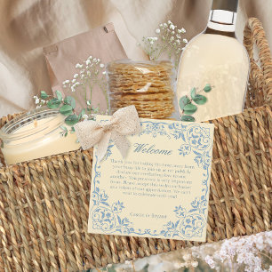 Boter Geel Elegante Trouwen Welkom Gift Bag Bedankjes Labels