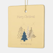 Boter Geel Groen Roze & Gouden Kerstbomen Keramisch Ornament (Links)