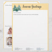 Boter Geel Kerstboom Letter & Foto's Briefhoofd (Voorkant / Achterkant)