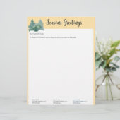 Boter Geel Kerstboom Letter & Foto's Briefhoofd (Staand voorkant)