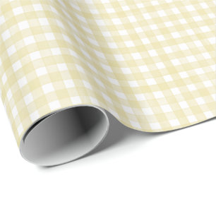 Boter Geel Klassieke Gingham Cadeaupapier