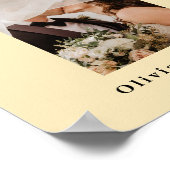 Boter Geel Trouwen FOTO Tafelnummer Poster (Hoek)