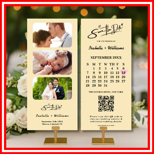 Boter Geel Trouwfoto QR-code Elegant