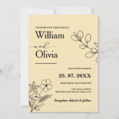 Boter Geel Wildflower Fotobruiloft Kaart (Voorkant)