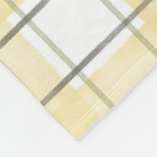 Boter Geel Wit Geplaid Stripes Verjaardag Fleece Deken (Hoek)