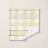 Boter Geel Witte Gekruist Gestreepte Bruids Shower Bad Handdoek (Wasdoekje)