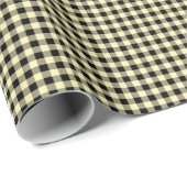 Boter Geel | Zwart Gingham inpakpapier (Rol Hoek)