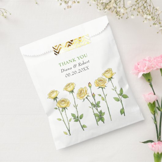 Boter gele roos bloemen Bedankt bruiloft Bedankzakje (Gezegeld)