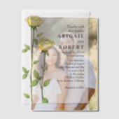 Boter gele roos bloemen romantische bloemenbruilof vellum uitnodigingen (Offset (Koppel))