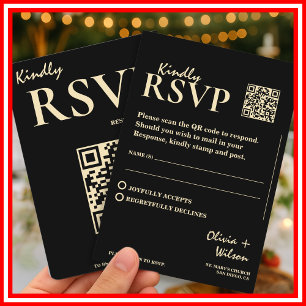Boter Gele Trouw QR Code RSVP Informatiekaartje