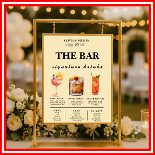 Boter Gele Trouw Signature Dranken Bar Menu Poster