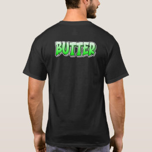 Boter graffiti stijlontwerp met boter t-shirt