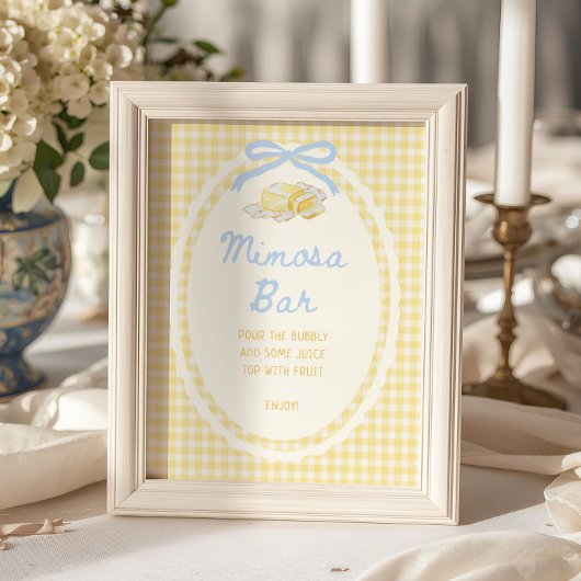 Boter Half Geel Gingham Mimosa Bar Poster