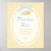 Boter Half Geel Gingham Mimosa Bar Poster (Voorkant)