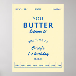 Boter Je Boter Geloof Gele Verjaardag Welkom Poster
