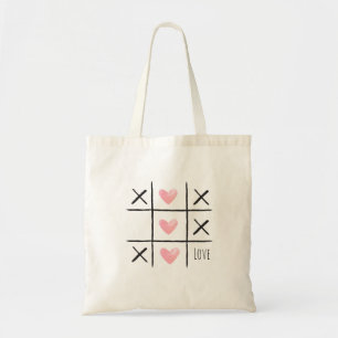 Boter kaas en eieren met roze hartjes tote bag