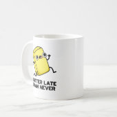 Boter laat dan nooit grappig eten koffiemok (Voorkant links)