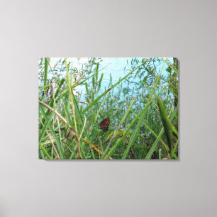Boter langs de rivier canvas afdruk