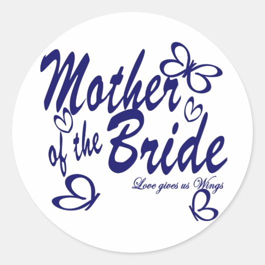 Boter/moeder van de bride ronde sticker (Voorkant)