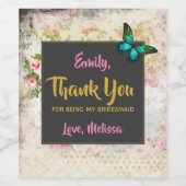 Boter op  collage Bridesmaïde Bedankt Wijn Etiket (Enkel label)