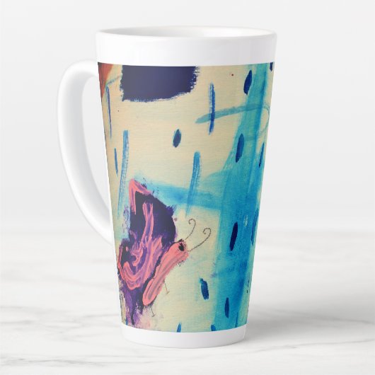 Boter op een regenachtige dag latte mok (Linkerhoek)