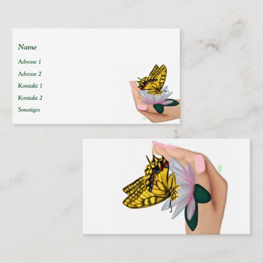 Boter op Lotus Bloom Visitekaartje (Voorkant / Achterkant)