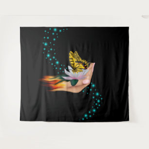 Boter op Lotus Bloom Wandkleed