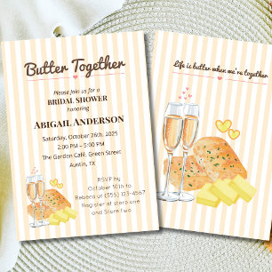 Boter samen Vrijgezellenfeest Champagne & Brood Kaart