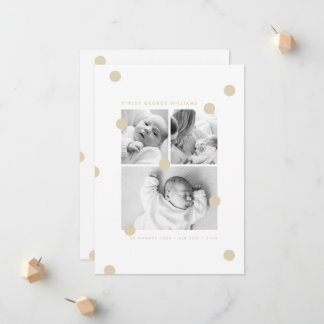 Boter Stippen Baby Fotocollage Geboorteaankondigin Aankondiging